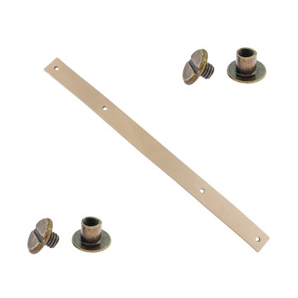 Sada kožený popruh 22 cm š. 2 cm krémový s nýtkem staromosaz