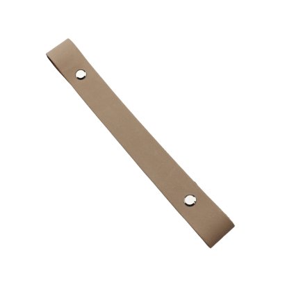 Sada kožený popruh 22 cm š. 2,5 cm bílá káva s nýtkem nikl