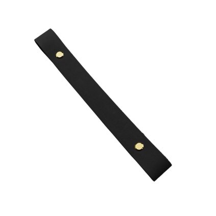 Sada kožený popruh 22 cm š. 2,5 cm černý s nýtkem zlatý