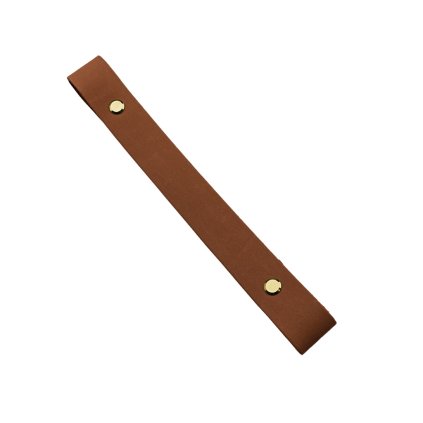 Sada kožený popruh 22 cm š. 2,5 cm hnědý s nýtkem zlatý