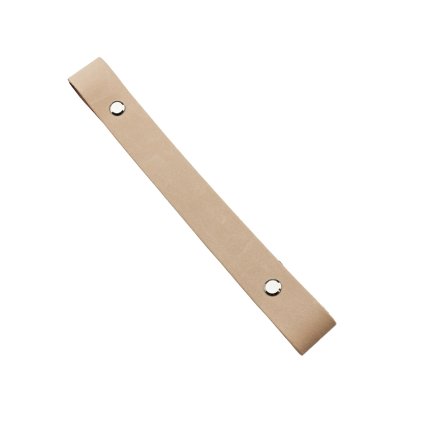 Sada kožený popruh 22 cm š. 2,5 cm krémový s nýtkem nikl