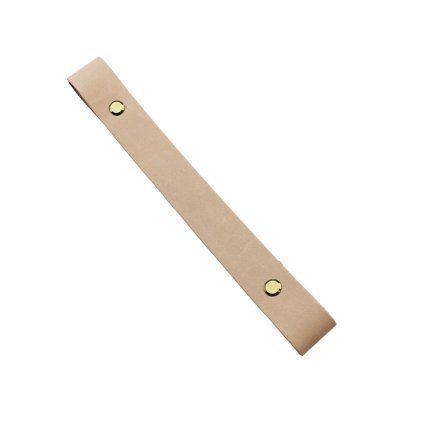 Sada kožený popruh 22 cm š. 2,5 cm krémový s nýtkem zlatý