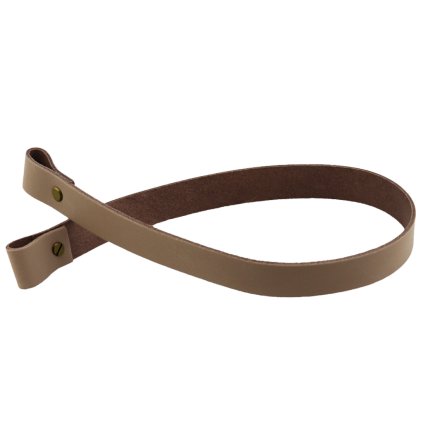 Sada kožený popruh 62 cm š. 2 cm bílá káva s nýtkem staromosaz