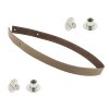 Sada kožený popruh prošívaný 62 cm š. 2 cm bílá káva s nýtkem nikl