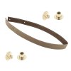 Sada kožený popruh prošívaný 62 cm š. 2 cm bílá káva s nýtkem zlatý