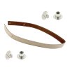 Sada kožený popruh prošívaný 62 cm š. 2 cm krémový s nýtkem nikl