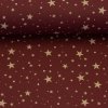 Bavlněná látka vánoční Björn hvězdy vínová
