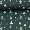 Bavlněná látka vánoční Björn stromky petrolejová