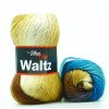 příze Waltz 5706 petrol, hnědá, krémová