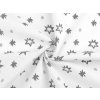 Vánoční bavlněná látka bílá s hvězdičkami
