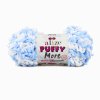 příze Puffy More 6266 bílá a světle modrá