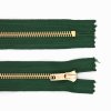 Kovový zip nedělitelný 16 cm,  Ø 6 mm lahvově zelený