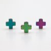 Mezidíl kříž 10 x 10 mm syntetický pokovený hematit duhový