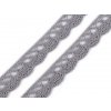 Bavlněná krajka 15 mm paličkovaná šedá