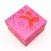 Krabička s mašličkou 9x9x5,5 cm růže, fuchsiová