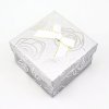 Krabička s mašličkou 9x9x5,5 cm růže, stříbrná