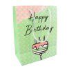 Papírová taška Birthday 23x18 cm, zelená