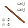 Sada kožený popruh 22 cm š.2 cm hnědý s karabinou nikl