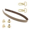 Sada kožený popruh 58 cm š.2,5 cm bílá káva s karabinou zlatá