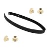 Sada kožený popruh 62 cm š. 2 cm černý s nýtkem zlatý