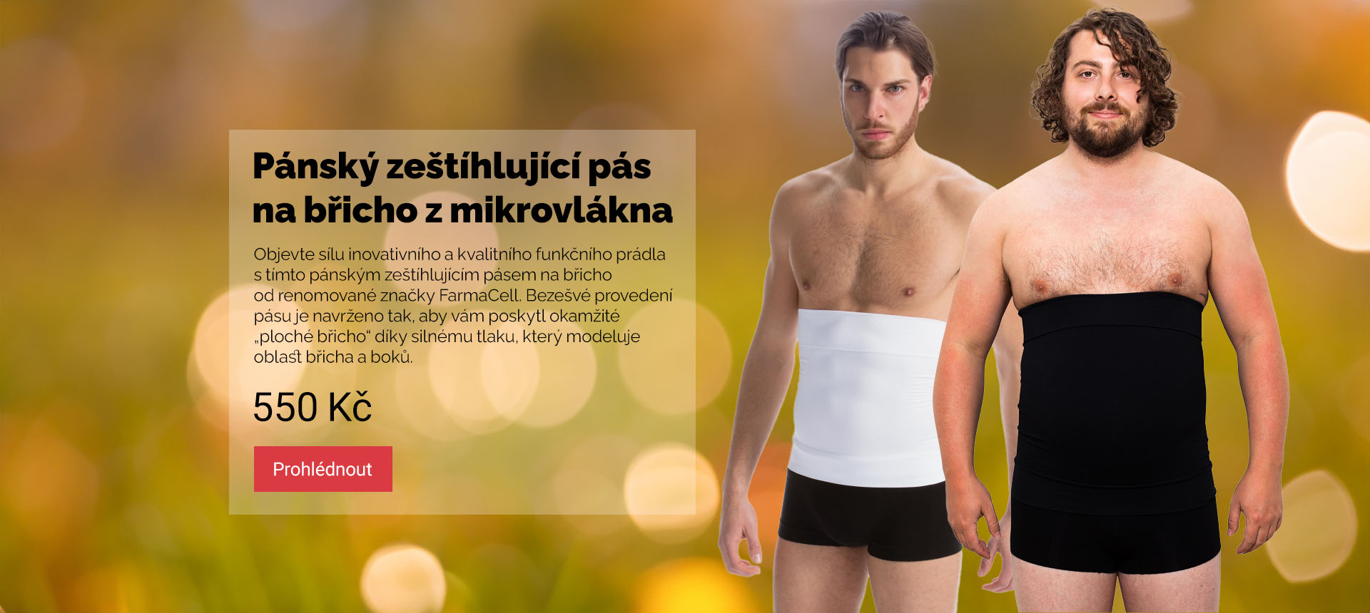 Pánský zeštíhlující pás na břicho z mikrovlákna