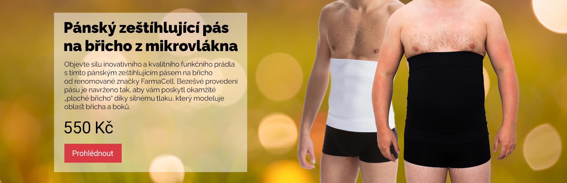 Pánský zeštíhlující pás na břicho z mikrovlákna