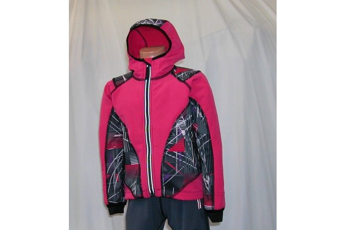 O.K. SPORT Dětská bunda SPIRIT volnějšího střihu s kapucí (s potiskem) Barva: Růžová, Velikost: 86