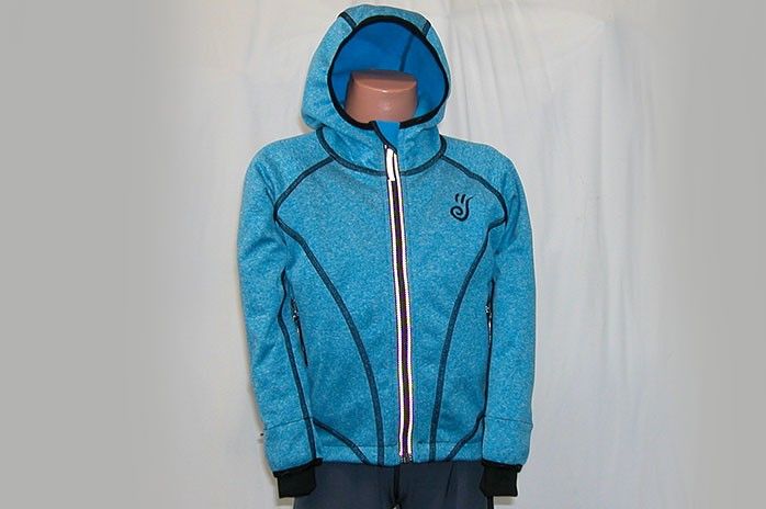 O.K. SPORT Dětská bunda SPIRIT volnějšího střihu s kapucí (melír) Barva: Modrá, Velikost: 92