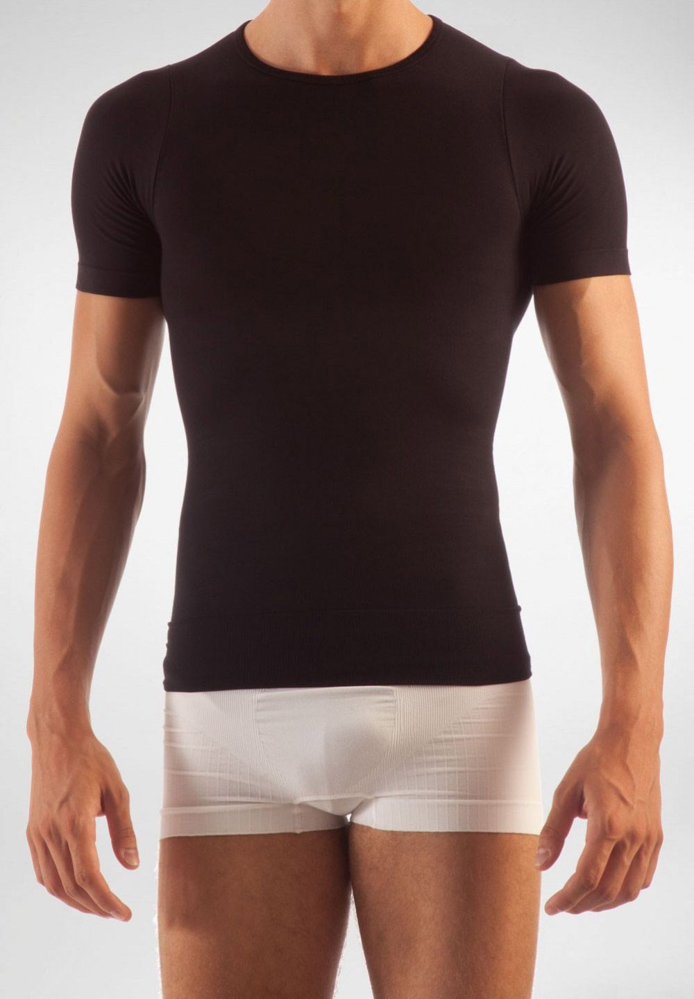 FarmaCell Pánské zeštíhlující tričko s krátkým rukávem Barva: Černá, Velikost: XL
