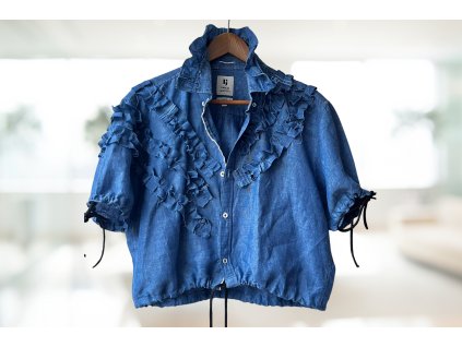 Košile upcyklovaná FRILL BLUE