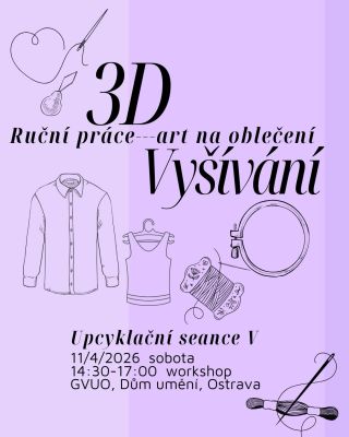 Moje milé dámy a pánové, zvu vás na workshop „Upcyklacni seance V’, kde si vyšperkujete si svůj kousek oblečení ✨ Přineste...
