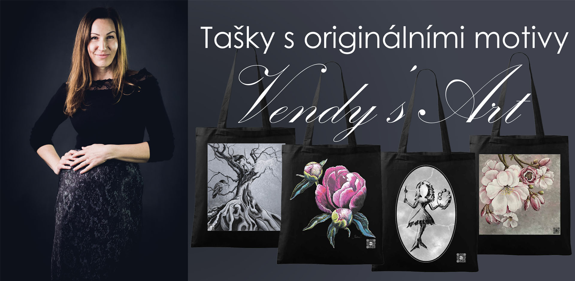 Bavlněné tašky s originálními motivy Vendy's Art