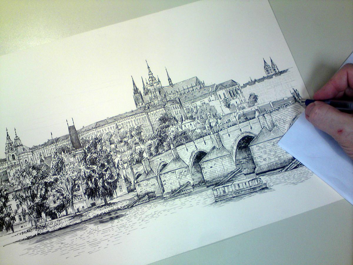 Nástěnný kalendář 2026 s perokresbami krajských měst ČR