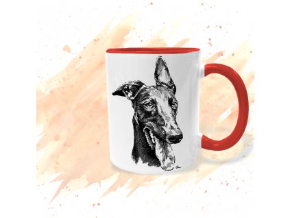 Greyhound hrnek cervena