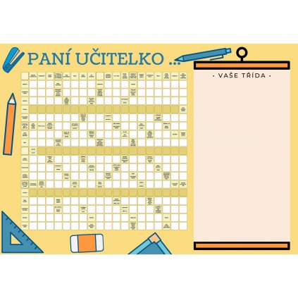 Poděkování vaší paní učitelce + kuličkové pero + dárková obálka