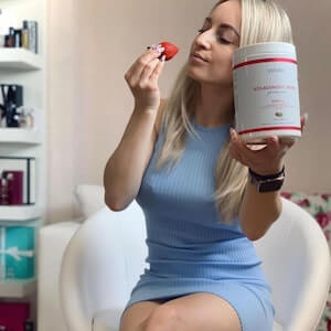 Premium kolagenový drink - jahoda, limetka