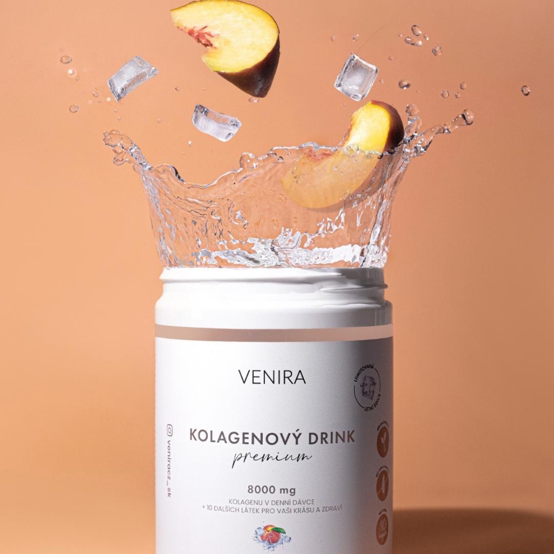 Venira PREMIUM kolagenový drink ledový broskvový čaj