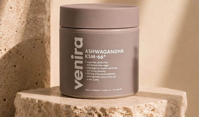 Ashwagandha KSM-66 od VENIRA v kapslích pro silnější podporu proti stresu