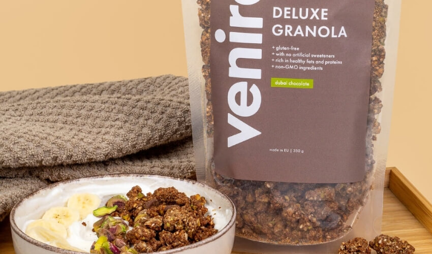 Deluxe granola VENIRA jako základ podzimních snacků