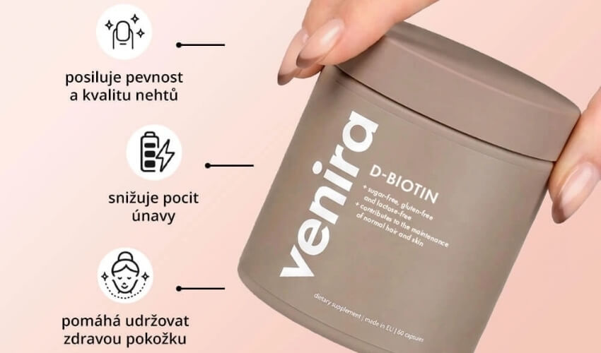 Kapsle biotinu pro růst vlasů – D-Biotin VENIRA