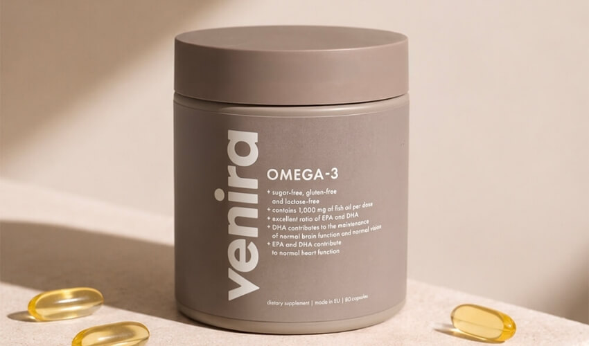 Kapsle omega-3 VENIRA pro hormonální rovnováhu a zdraví srdce