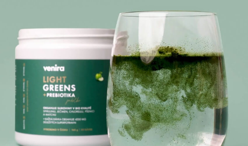 Light greens nápoj VENIRA s vlákninou pro zdravé trávení