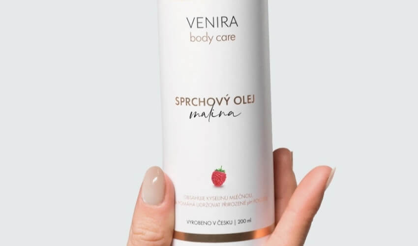 Malinový sprchový olej VENIRA pro suchou pokožku