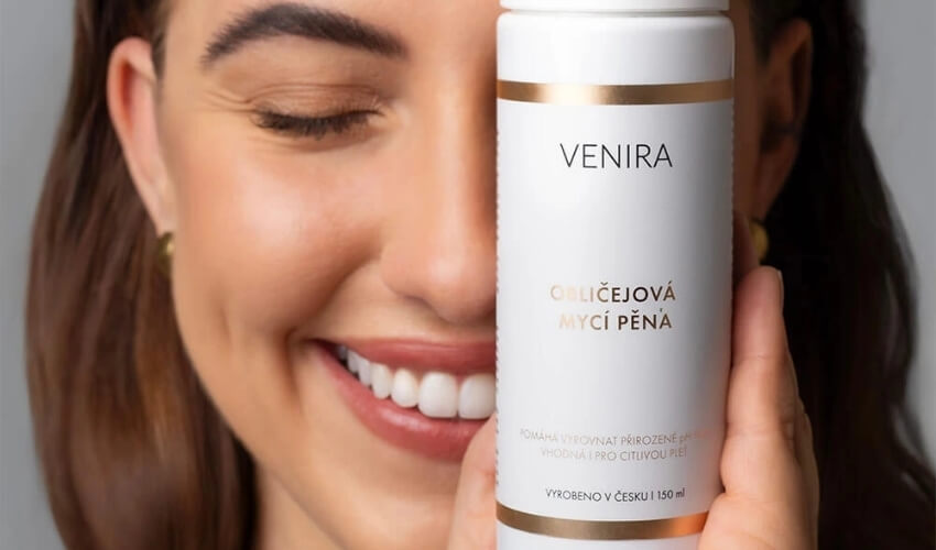 Obličejová mycí pěna Venira pro jemné čištění pleti