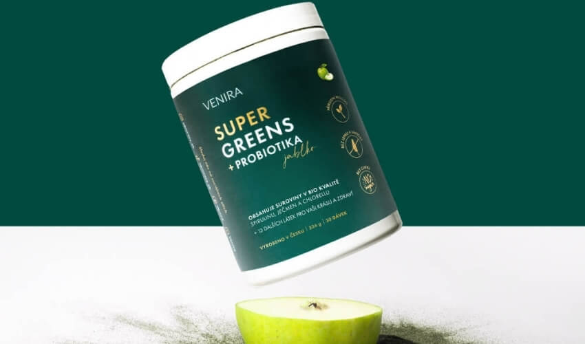 VENIRA super greens s probiotiky pro zdravý mikrobiom