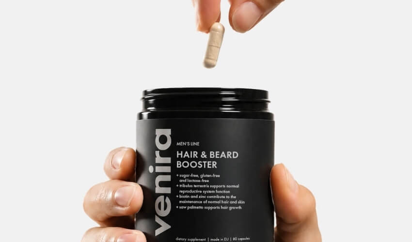 Hair a beard kapsle pro muže na růst vlasů a vousů od VENIRA