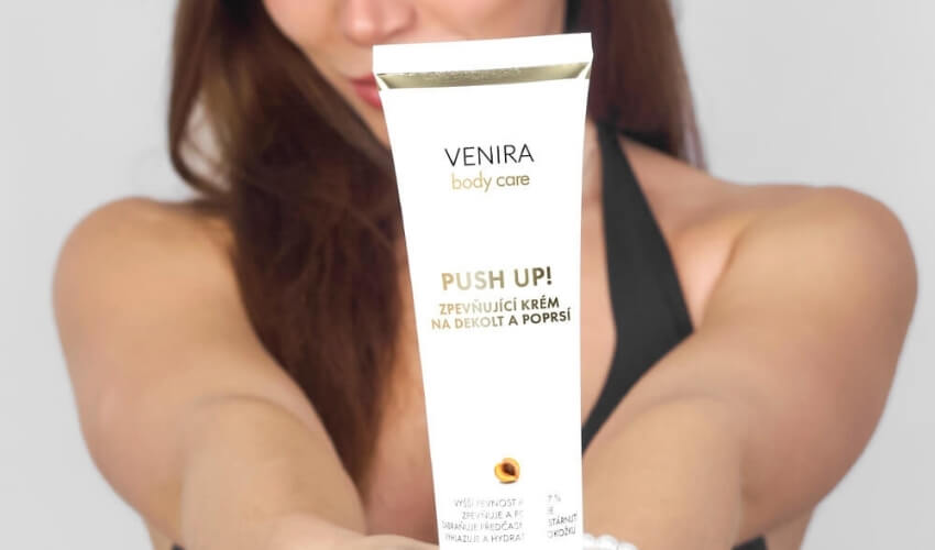 VENIRA push-up zpevňující krém na poprsí s vůní meruňky