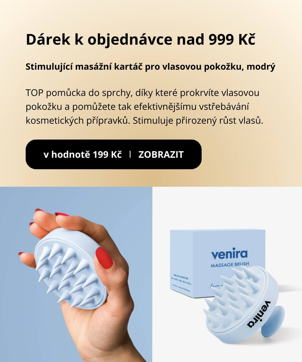 Stimulační masážní kartáč pro vlasovou pokožku modrý