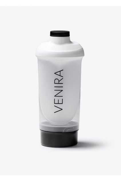 VENIRA shaker se zásobníkem, bílo-černý, #sypejtotam  500 ml + 150 ml