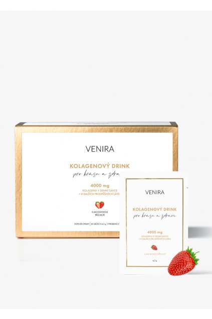 venira kolagenový drink pro vlasy, nehty a pleť jahoda